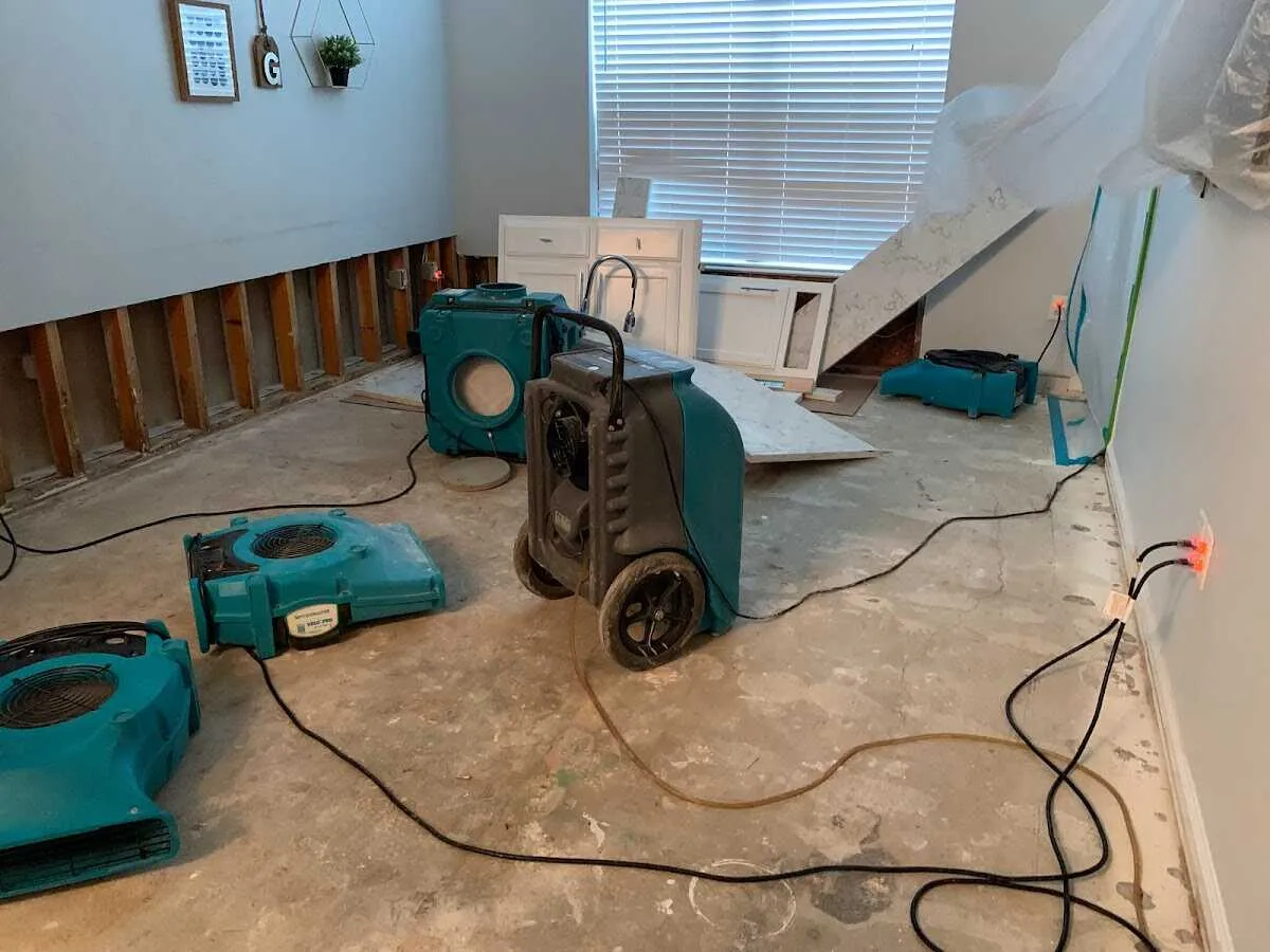 Dehumidifier in flood-cut room for Water Extraction & Removal in Shorewood